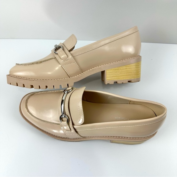 Marc Fisher NEW Women's Sz 10 Cream Dancel Loafer Shoes Chunky Block Heel Nude - Picture 4 of 11